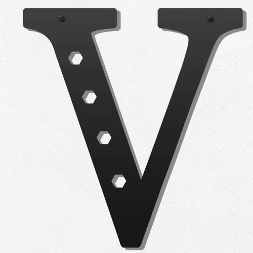 Vista 10 de Letras metálicas para decoración de pared de 12 pulgadas, letras colgantes negras, letras visuales 3D grandes del alfabeto moderno, decoración