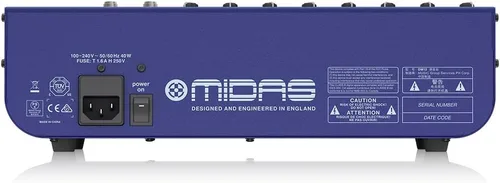 Vista 5 de Midas DM12 Mezclador analógico de 12 entradas en vivo y estudio con preamplificadores de micrófono Midas