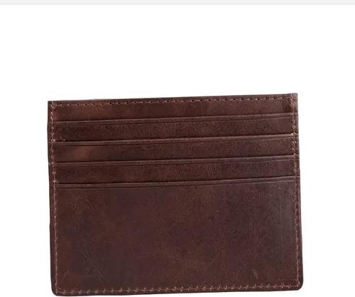 Vista 4 de FINELAER Carteras delgadas de cuero con bolsillo frontal para hombre, Marrón oscuro, Minimalista