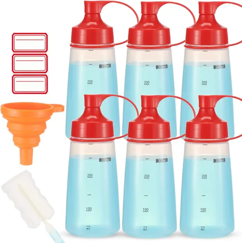 Vista 11 de Botella exprimidora de condimentos para salsas de boca ancha, botellas de plástico para condimentos, pintura, salsa de tomate, mostaza, aceite