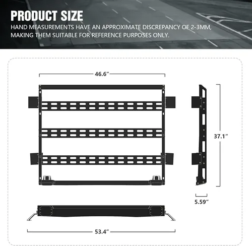 Vista 3 de YZONA Barras de techo traseras cortas para Bronco con canastilla de carga compatible con barras de luz LED de 2 piezas para Ford Bronco 2021 2022