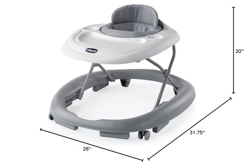 Vista 8 de Chicco Mod Walker - Andador plegable para bebés, 3 ajustes de altura, bandeja sin BPA con 2 portavasos, pastillas de freno, para niños de hasta 26
