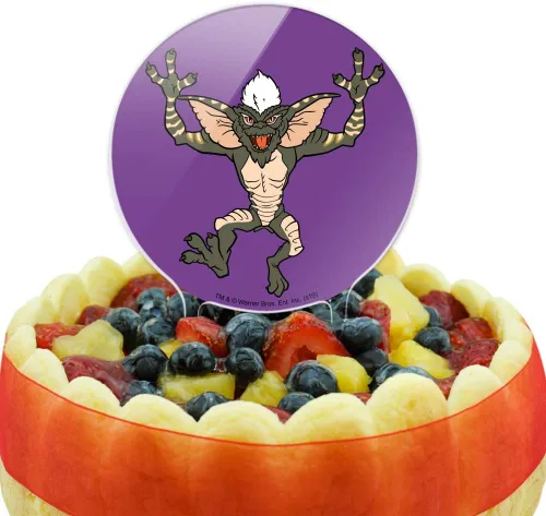 Vista 5 de Decoración acrílica para tartas de Gremlins a rayas, para boda, aniversario, cumpleaños, graduación