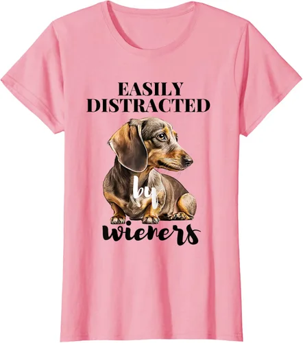 Vista 13 de Easy Distracted By Wieners Dachshund - Camiseta divertida para perro Weiner, Azul