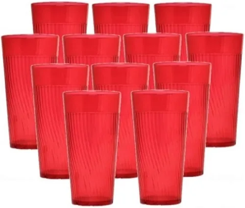Vista 22 de TrueCraftware - Juego de 12 vasos Belice de policarbonato azul de 8 onzas. Vasos de té helado de alta calidad, apilables, reutilizables, aptos