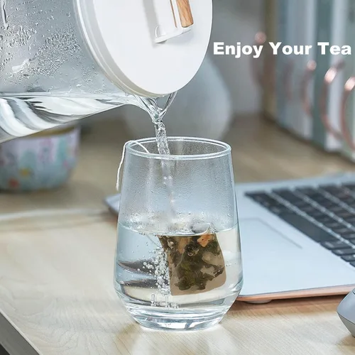 Vista 6 de Numola 100 bolsas de té desechables para té de hojas sueltas, bolsas de té vacías de material natural, bolsa infusora de té, bolsitas infusoras