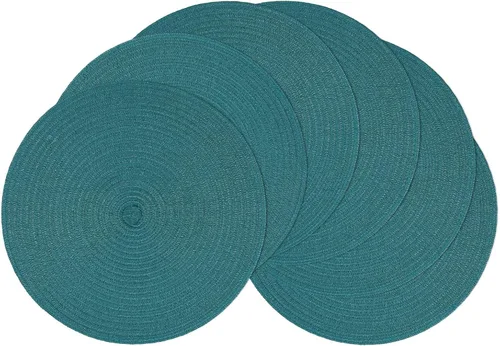 Vista 116 de SHACOS Juego de 4 manteles individuales redondos lavables de 15 pulgadas, de algodón, poliéster, trenzados, para mesa de comedor, boda, decoración
