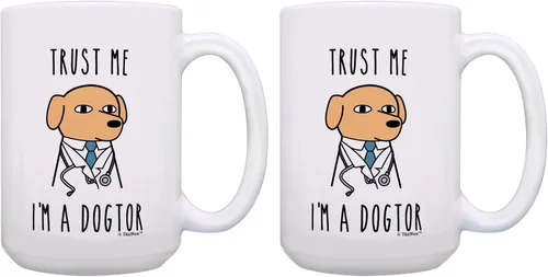 Vista 10 de ThisWear Trust Me I'm a Dogtor - Taza de café macho de 15 onzas, 1 paquete 15oz - Masculino