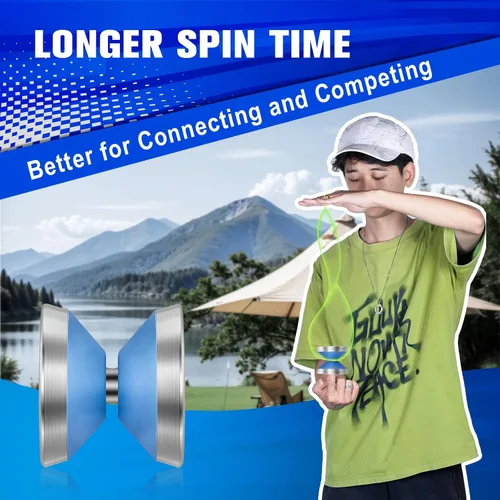 Vista 3 de S1 Yoyo profesional sin respuesta para niños y adultos, juguete de Yoyo bimetálico de alto rendimiento para principiantes a jugadores avanzados