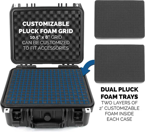 Vista 2 de CASEMATIX Two Gun Hard Case for 2 Handguns - TSA Approved Waterproof & Shockproof 2 Pistol Hard Case, Double Handgun Case with Accessory Storage for