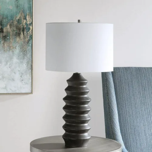 Vista 4 de Uttermost Mendocino - Lámpara de mesa moderna con 1 luz, 16 pulgadas de ancho por 16 pulgadas de profundidad