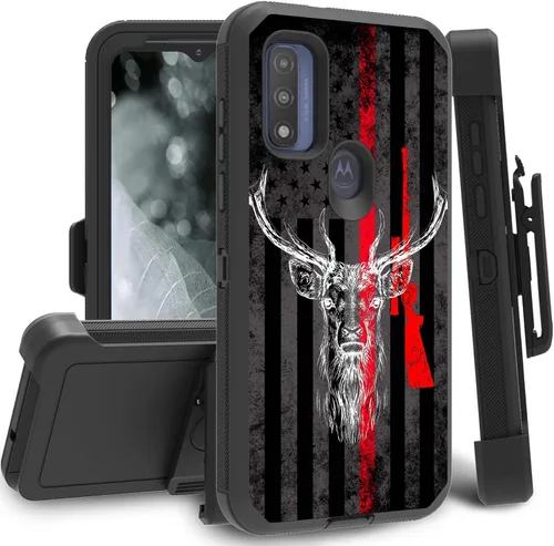 Vista 33 de Funda para Motorola Edge 2021 / Moto Edge 5G UW, protección resistente de 3 capas híbridas a prueba de golpes con funda de clip para cinturón