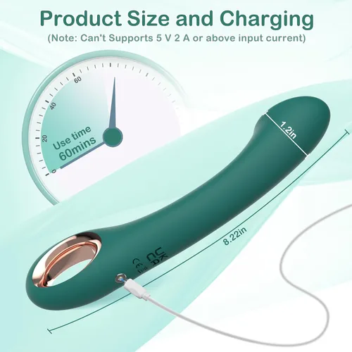 Vista 5 de Vibrador de clítoris de punto G, juguete sexual de silicona suave para mujeres y parejas Control de un botón,Diseño curvado ergonómico,10 modos