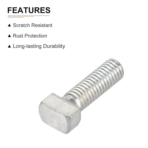 Vista 3 de DTGN Tornillo deslizante con ranura en T M6x16mm (DXL), 5 unidades, bueno para la industria de la construcción, pernos de riel en T chapados en zinc