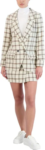 Vista 4 de BCBGeneration Blazer relajado de doble botonadura para mujer, manga larga, solapa con muesca, bolsillo