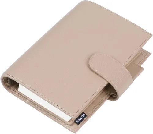 Vista 12 de Moterm Personal Luxe - Planificador de anillos – Organizador de carpeta de cuero genuino (Pebble-Mustard, anillo de 1.181 in)