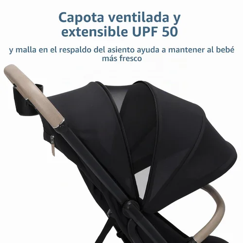 Vista 9 de Maxi-Cosi Oxford Cabin - Cochecito de viaje ligero para vuelos de avión, cochecito portátil para viajes familiares, sombra de mar