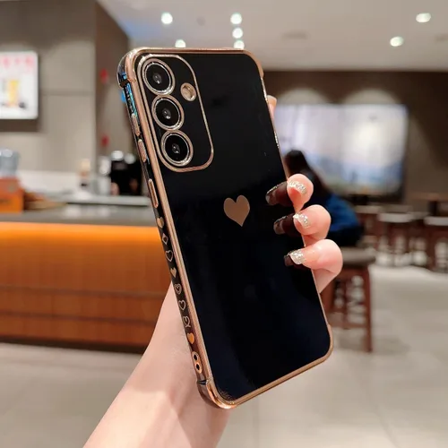 Vista 54 de phylla Funda de teléfono compatible con Samsung Galaxy A12 de 6.5 pulgadas, lindo corazón chapado en oro, elegante funda de lujo para mujer