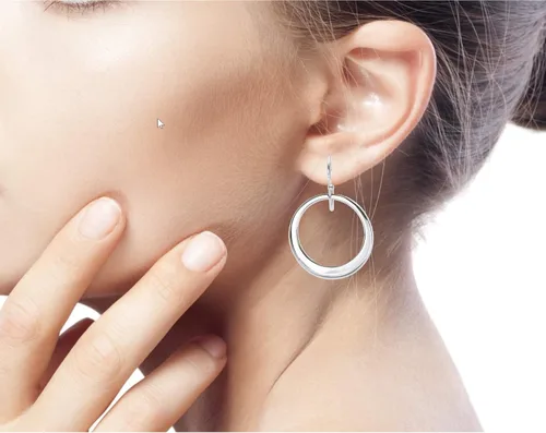 Vista 4 de NOVICA Pendientes colgantes hechos a mano de plata de ley 925 únicos sin piedra Perú 1.7 in L x 1.1 in W 'Perfect Moon', Plata, No es una piedra