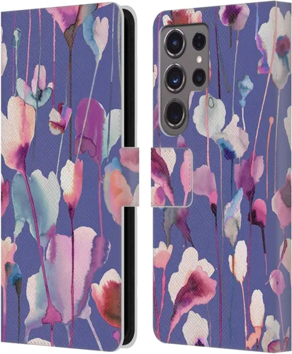 Vista 267 de Head Case Designs Officially Licensed Ninola Abstract Poppies Lilac Floral Leather Wallet Case Compatible with Samsung Galaxy A07 4G