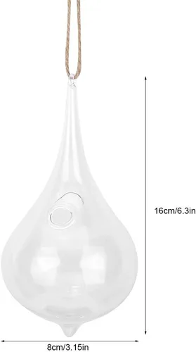 Vista 3 de 2 macetas de cristal colgantes para plantas, terrario, contenedores de vidrio colgantes para colgar en forma de lágrima, terrario, terrario