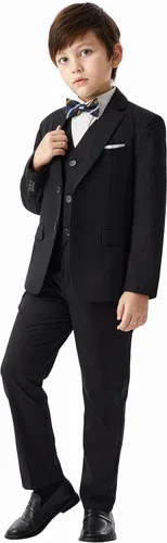 Vista 3 de MAGE MALE Conjunto de ropa de vestir formal de varios colores para niños, 3 piezas, ajuste ajustado