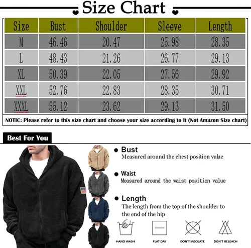 Vista 6 de Mens Zipper Hoodies Cotton Print Button Thick Hooded Winter Novelty Sweatshirt Loose Gym Pullover