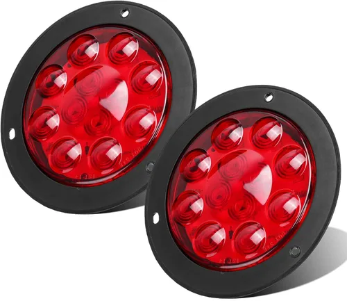 Vista 8 de Partsam - Luces traseras ledes redondas para remolque (4 pulgadas), Blanco