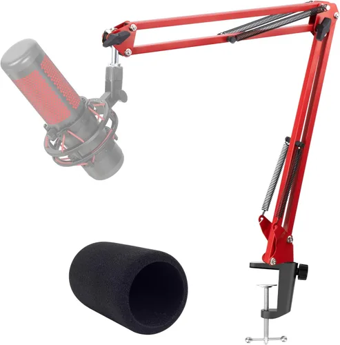 Vista 7 de Braza de micrófono para QuadCast S - Brazo de boom para HyperX QuadCast 2, QuadCast SoloCast, Blue Yeti, Fifine AM8, Rode, Shure, Razer, micrófono