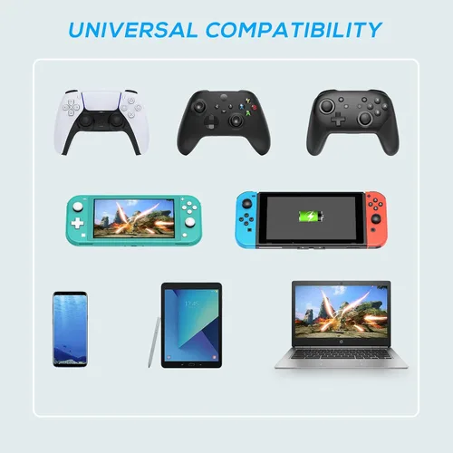 Vista 7 de FYOUNG Cable de carga para PlayStation 5Xbox Series XSpara Switch OLEDSwitch LiteSwitch 2 Controller, cable de carga rápida USB tipo C trenzado