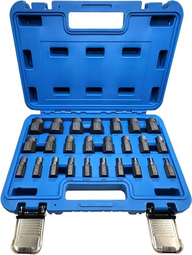 Vista 10 de Juego de 5 extractores de cuña de impacto de 1/2 pulgada, extractor de pernos 8mm, 10mm, 12mm, 14mm, 16mm Socket, Easy Out Bolt Remover Kit