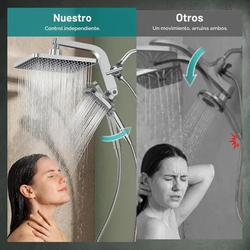 Vista 6 de KOSNEW® 12" XXL Rainfall Shower Head with Handheld Combo, Chrome Polished