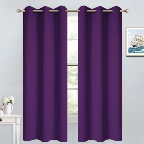 Vista 83 de Yakamok Cortinas opacas para dormitorio, aislamiento térmico, cortinas de oscurecimiento de habitación para sala de estar, juego de 2 paneles