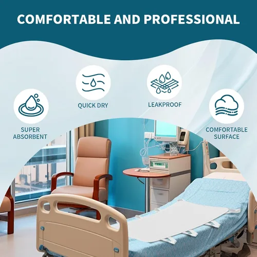 Vista 2 de Almohadillas de cama para incontinencia, lavables, de 4 capas, a prueba de fugas, para personas mayores, 34 x 36 pulgadas MILDPLUS Leakproof