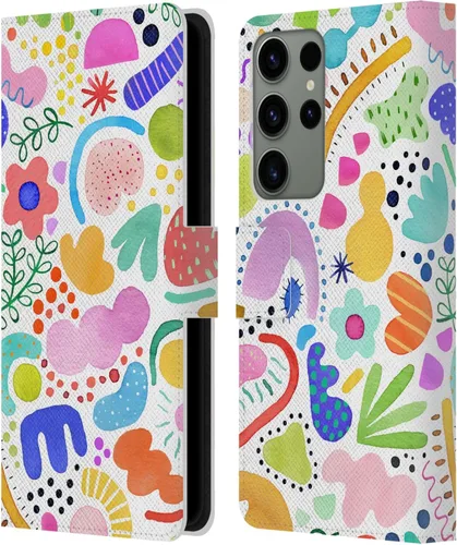 Vista 83 de Head Case Designs Officially Licensed Ninola Brushstrokes Black Summer Patterns Leather Wallet Case Compatible with Samsung Galaxy A07 4G