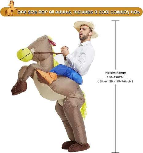 Vista 2 de TOLOCO Disfraz inflable de dinosaurio - Disfraz inflable de Halloween