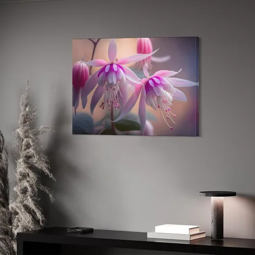 Vista 8 de Póster decorativo de pared, divertido lienzo enmarcado con flores rosas fucsias, pintura artística para baño, habitación de niños, regalos