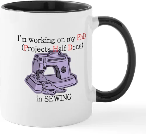 Vista 10 de CafePress Knitting Phd (Projects Half D Mug 11 oz (11.0 fl oz) Taza de café de cerámica