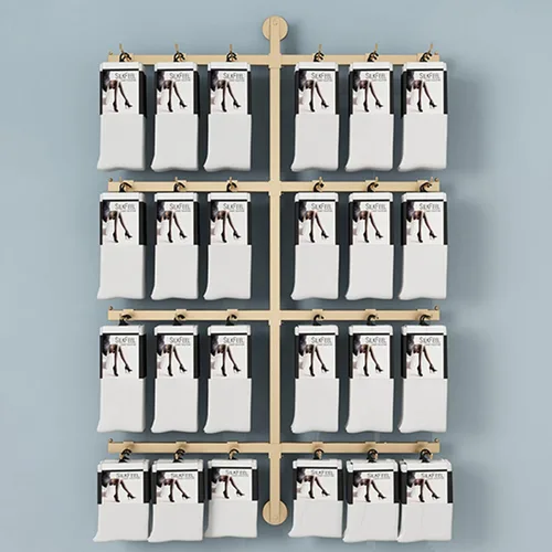 Vista 10 de Soporte para calcetines montado en la pared, soporte de joyería que ahorra espacio, organizador de almacenamiento de aretes, estante de exhibición
