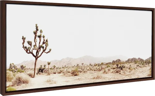 Vista 6 de Kate and Laurel Sylvie Lone Joshua Tree - Lienzo enmarcado para pared, diseño de Amy Peterson Art Studio, 18 x 40 pulgadas, natural, arte decorativo