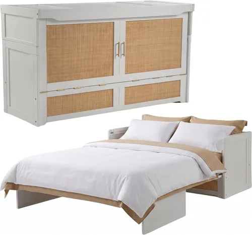 Vista 9 de NIGHT & DAY Cubo premontado gabinete Murphy cama, Beadboard Cherry
