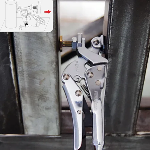 Vista 7 de Strong Hand Tools PE6 Alicates de sujeción de acción inversa Expand-O, presión de sujeción de 500 libras, rango de 1" a 1-3/4", tamaño de 6.5