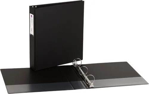 Vista 6 de Avery Economy 3 Ring Binder, 1.5" Round Rings, Label Holder, 1 Black Binder (04401) (Pack of 12)