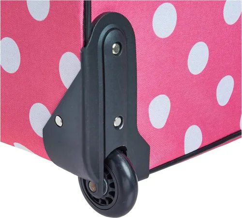 Vista 3 de Rockland Vara Softside - Juego de equipaje vertical de 3 piezas, Rosado con puntos, Vara Softside - Juego de equipaje vertical de 3 piezas