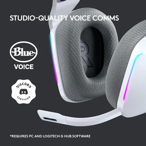 Vista 9 de Logitech - Auriculares inalámbricos G733 Lightspeed para juegos, con diadema de suspensión, LIGHTSYNC RGB, tecnología de micrófono Blue VO!CE