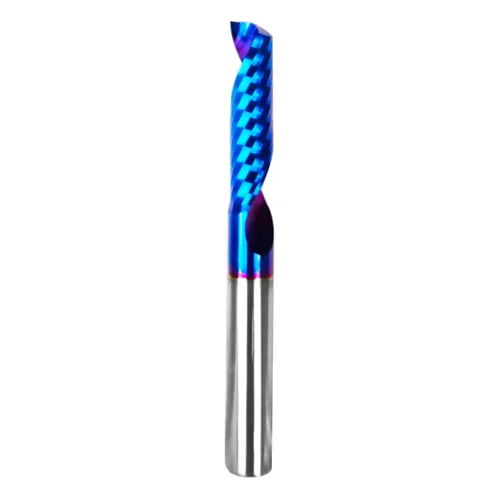 Vista 11 de Fresa de extremo CNC de carburo sólido con corte en O, diámetro de corte de 1/4 de pulgada, extra largo, 3 brocas individuales de 0 flautas