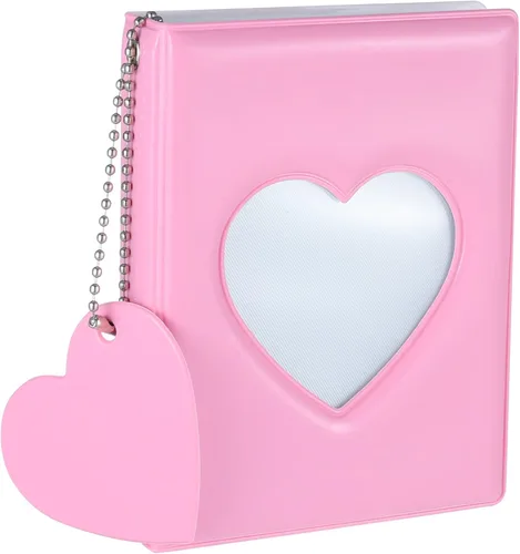 Vista 9 de FRIUSATE Libro de soporte para tarjetas fotográficas Kpop de 3 pulgadas, mini álbum de fotos con carpeta de tarjetas fotográficas tipo espejo, 32