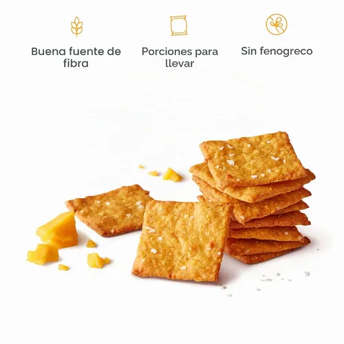 Vista 4 de Munchkin® Milkmakers® - Golosinas crujientes de queso cheddar para la lactancia, con avena y linaza, 6