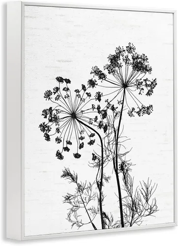 Vista 2 de Stupell Industries Variadas hierbas botánicas patrón casual de abedul de flores silvestres, diseño con letras y forro Enmarcado en blanco