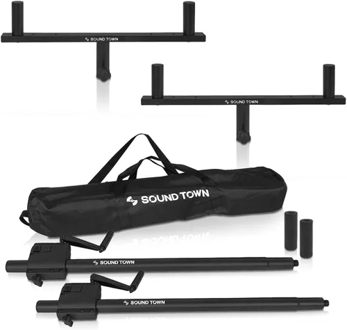 Vista 7 de Sound Town 2-Pack Set de Montaje de Poste Dual para Altavoces, Postes Extendidos de 20" para Subwoofer/Altavoces con Adaptadores M20 y 35mm
